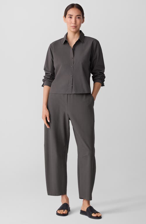 Eileen Fisher Ankle Barrel Leg Pants In Gray