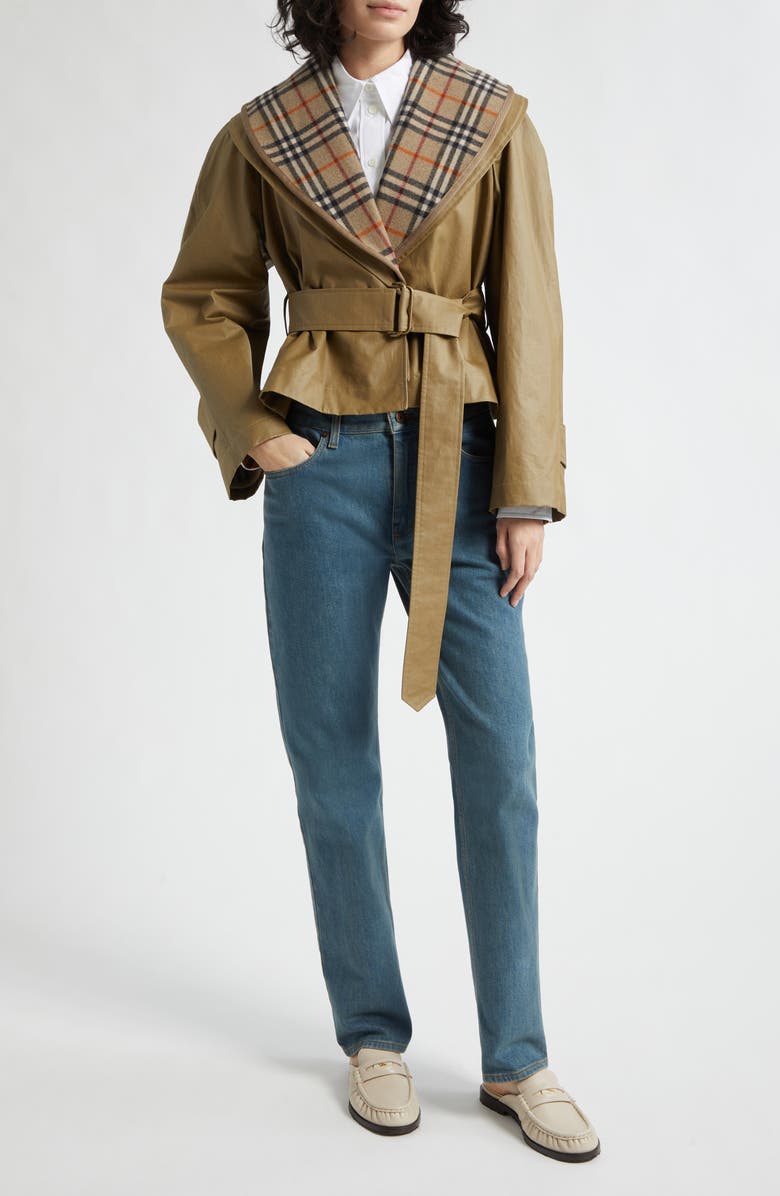 Burberry Carlton Two-Piece Wrap Jacket, Alternate, color, Lichen Beige