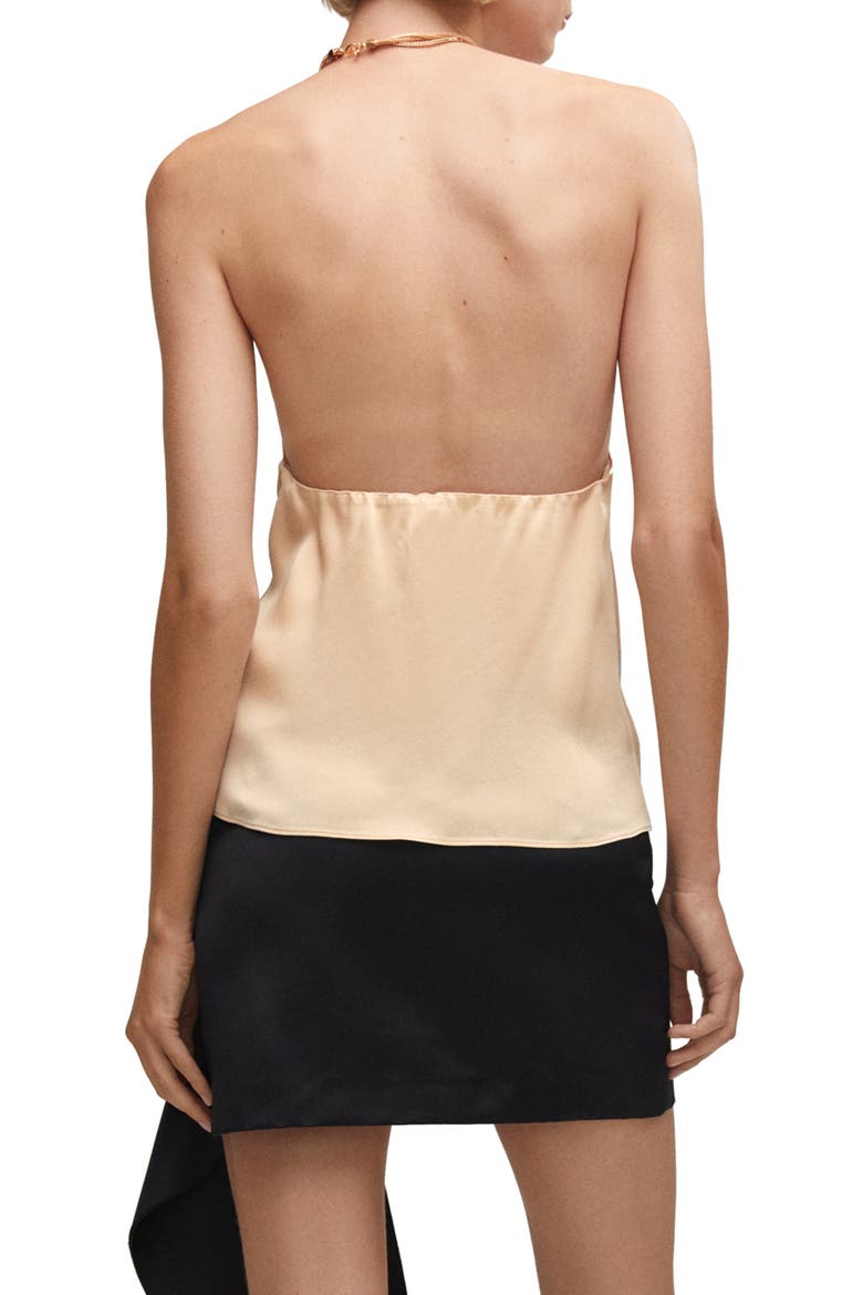 Metallic Flower Detail Halter Top, Alternate, color, ECRU
