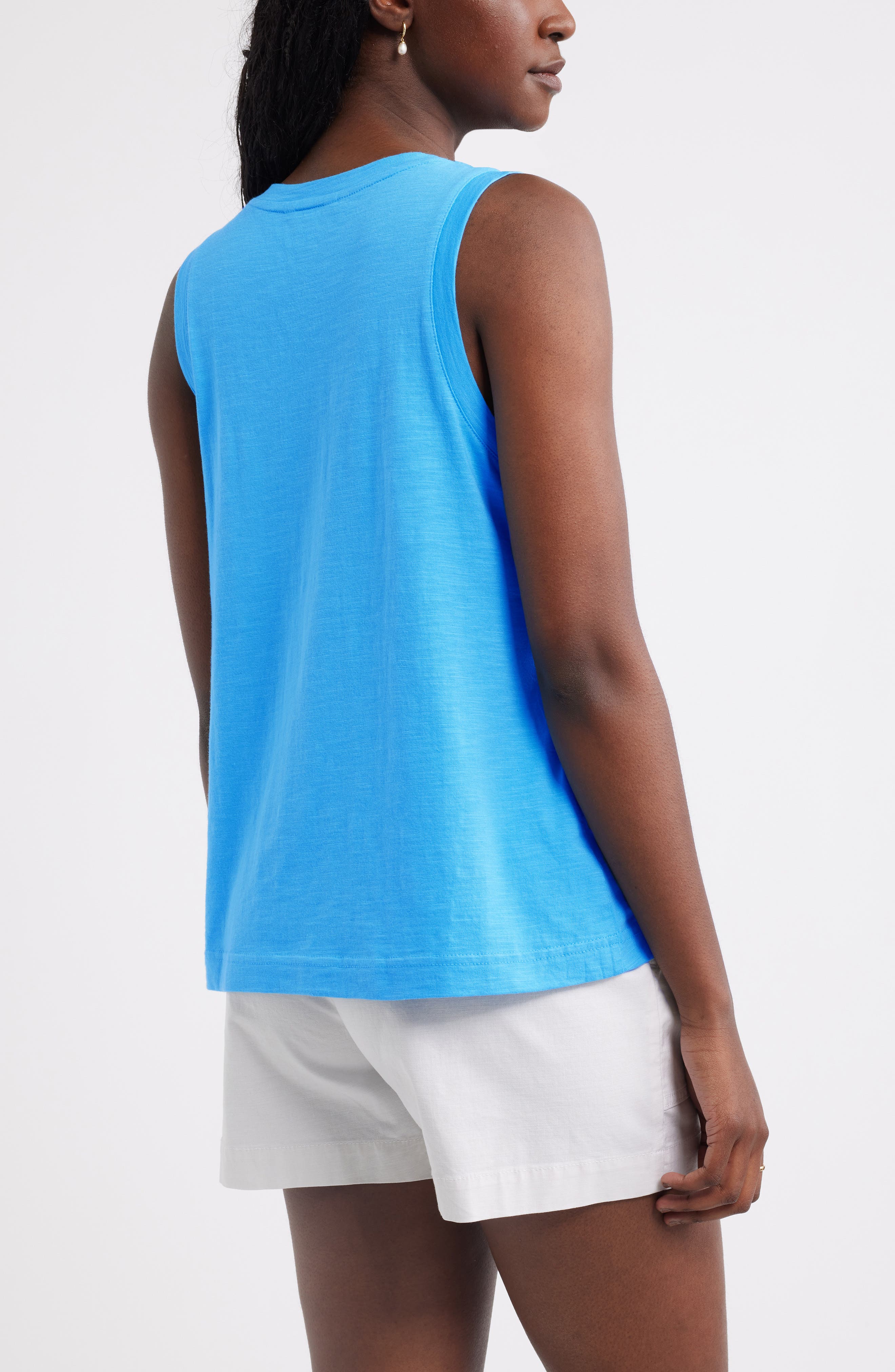 Женские Caslon® Cotton Blend Slub Swing Tank — фото 3