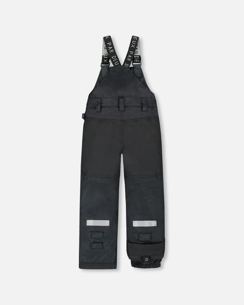 Deux Par Deux Kids Gender Inclusive Solid Play Overall Snow Bib In Black