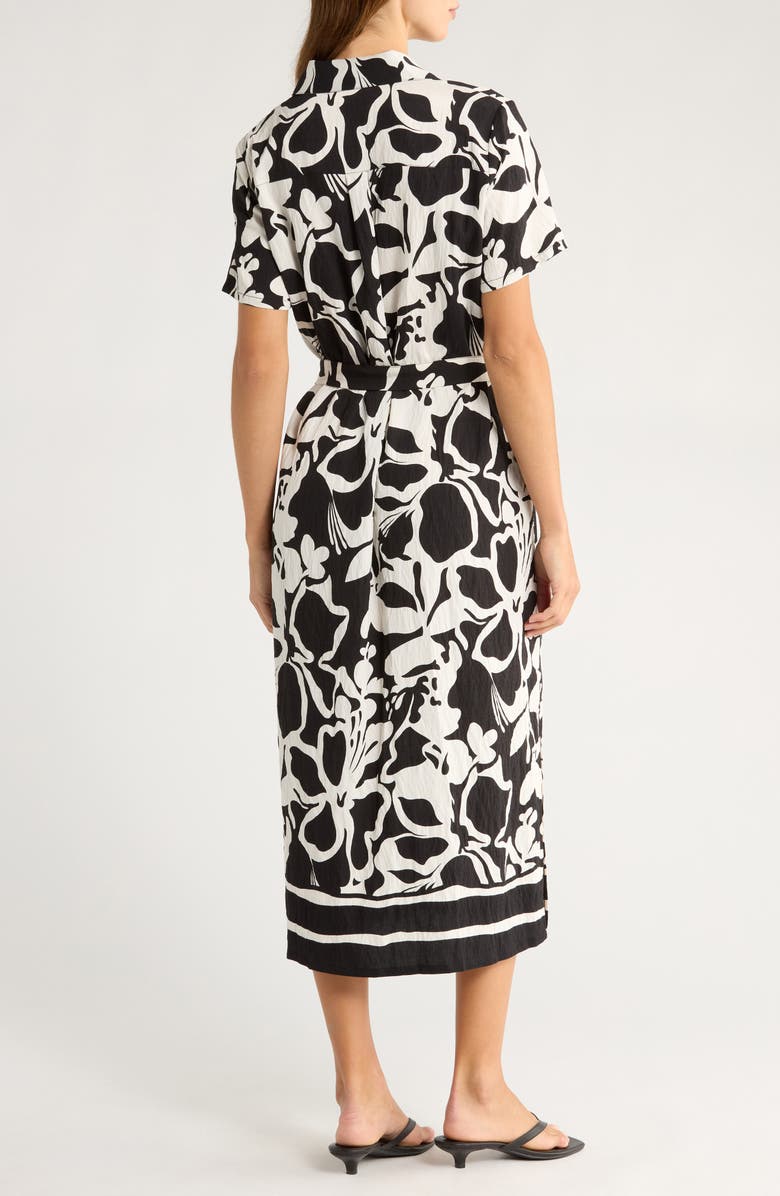 MELLODAY Printed Shirtdress, Alternate, color, Black/ White Pattern