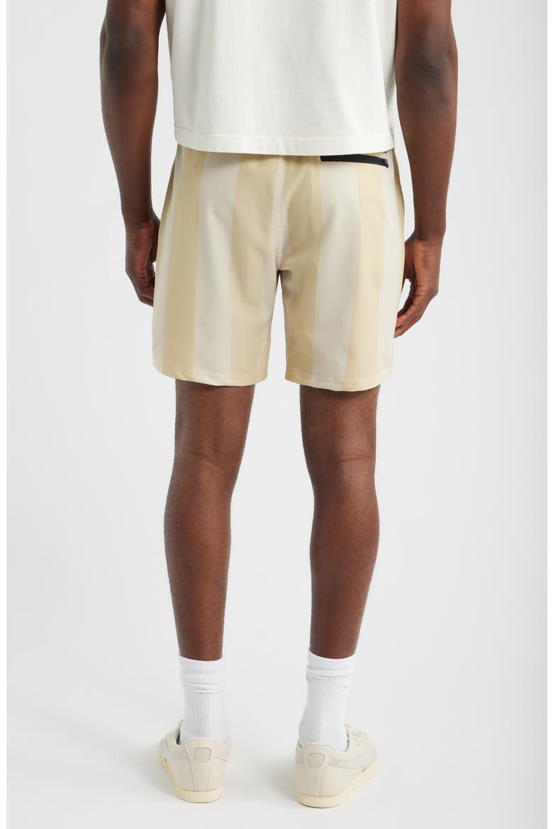 Appreciate Striped Tech Shorts, Alternate, color, CREAM