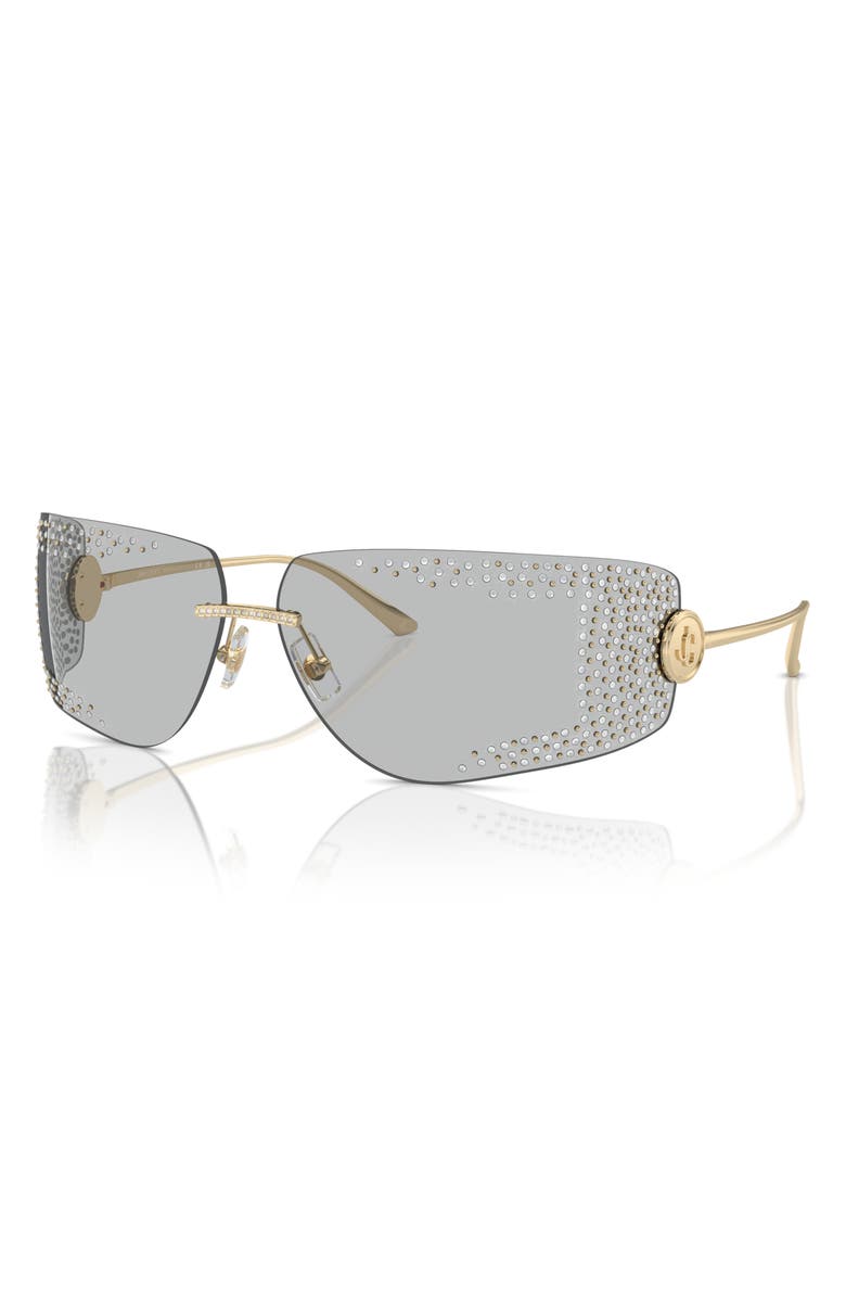 Jimmy Choo 78mm Oversize Pillow Sunglasses, Alternate, color, Pale Gold / Light Grey