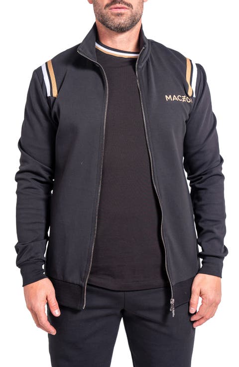 Zipper Modish85 Black Knit Track Jacket