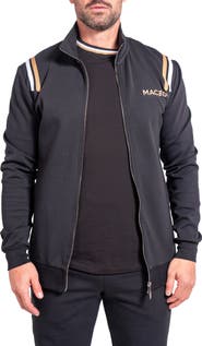 Maceoo Zipper Modish85 Black Knit Track Jacket