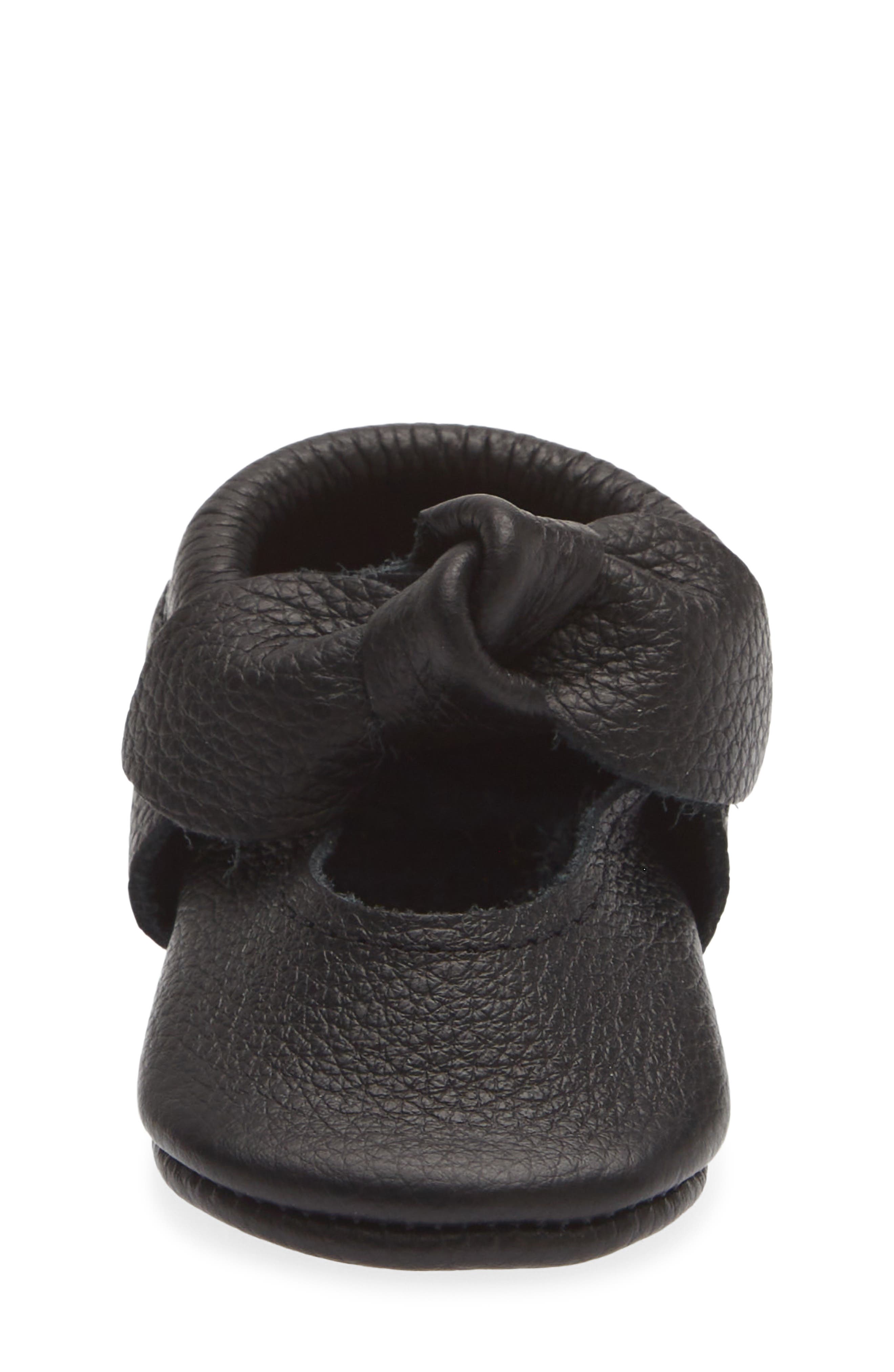 Kids' Knotted Bow Leather Mary Jane, Alternate, color, EBONY