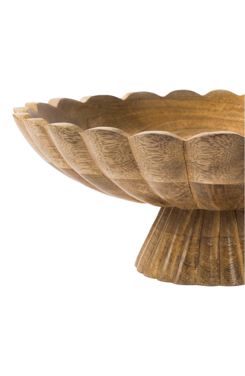 Mela Artisans Fluted Pedestal Bowl - Natural, Alternate, color, 