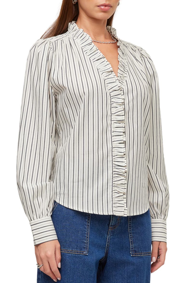 Lizzy Ruffle Stripe Shirt, Alternate, color, CNA
