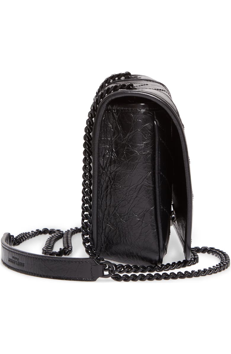 Saint Laurent Niki Leather Wallet on a Chain, Alternate, color,