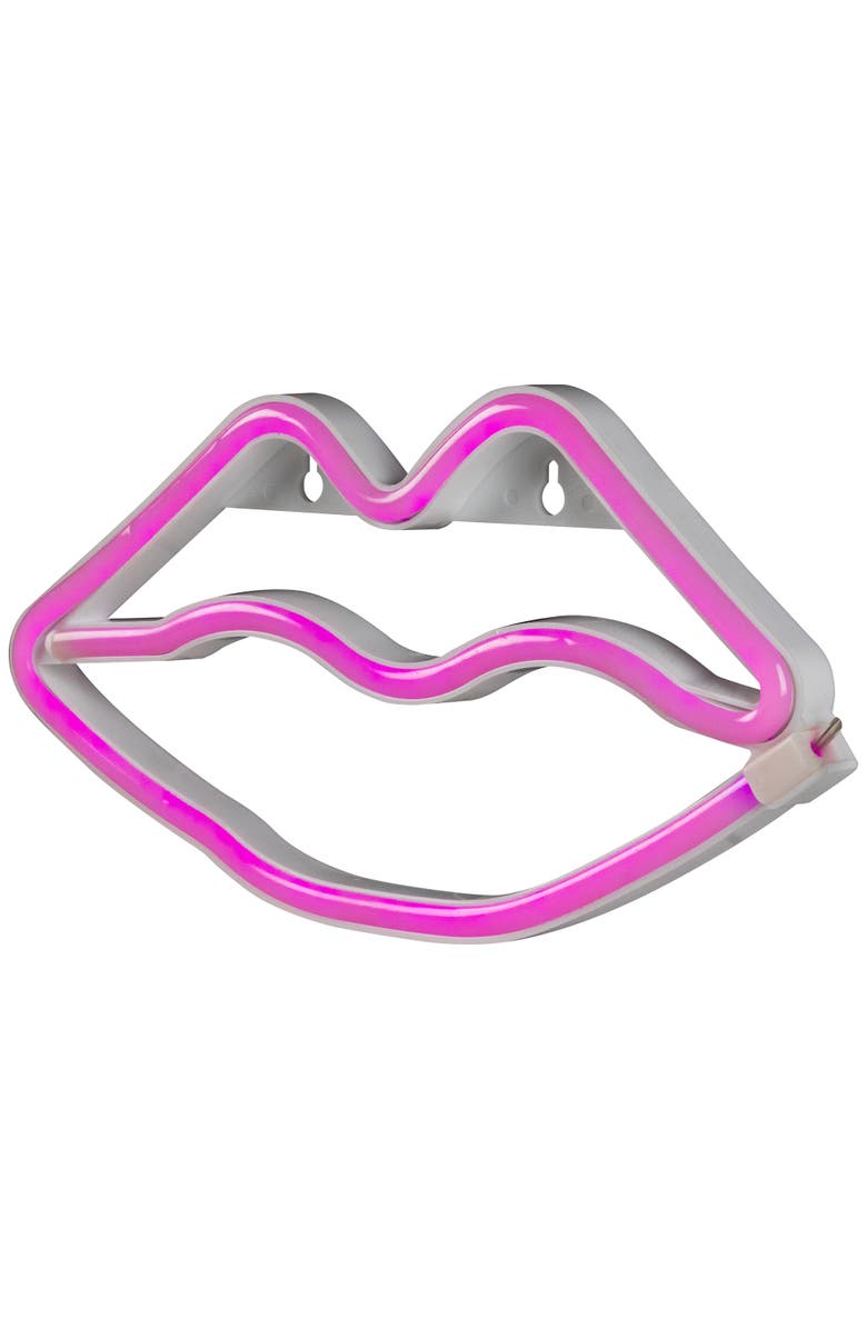 Northlight LED Lips Neon Lighted Wall Art - 10.5" - Pink, Alternate, color, 