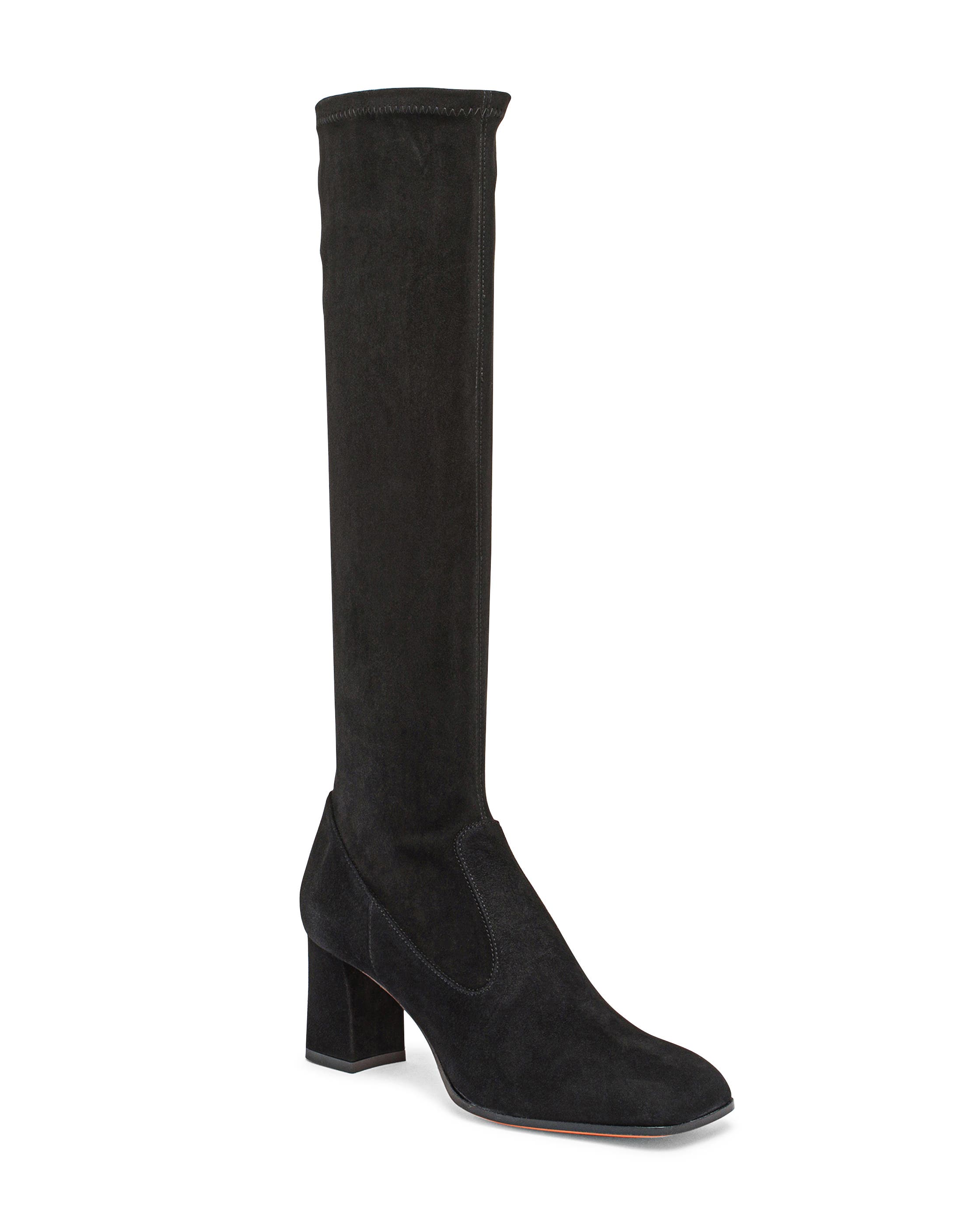 Knee-High Suede Boots, Alternate, color, Black