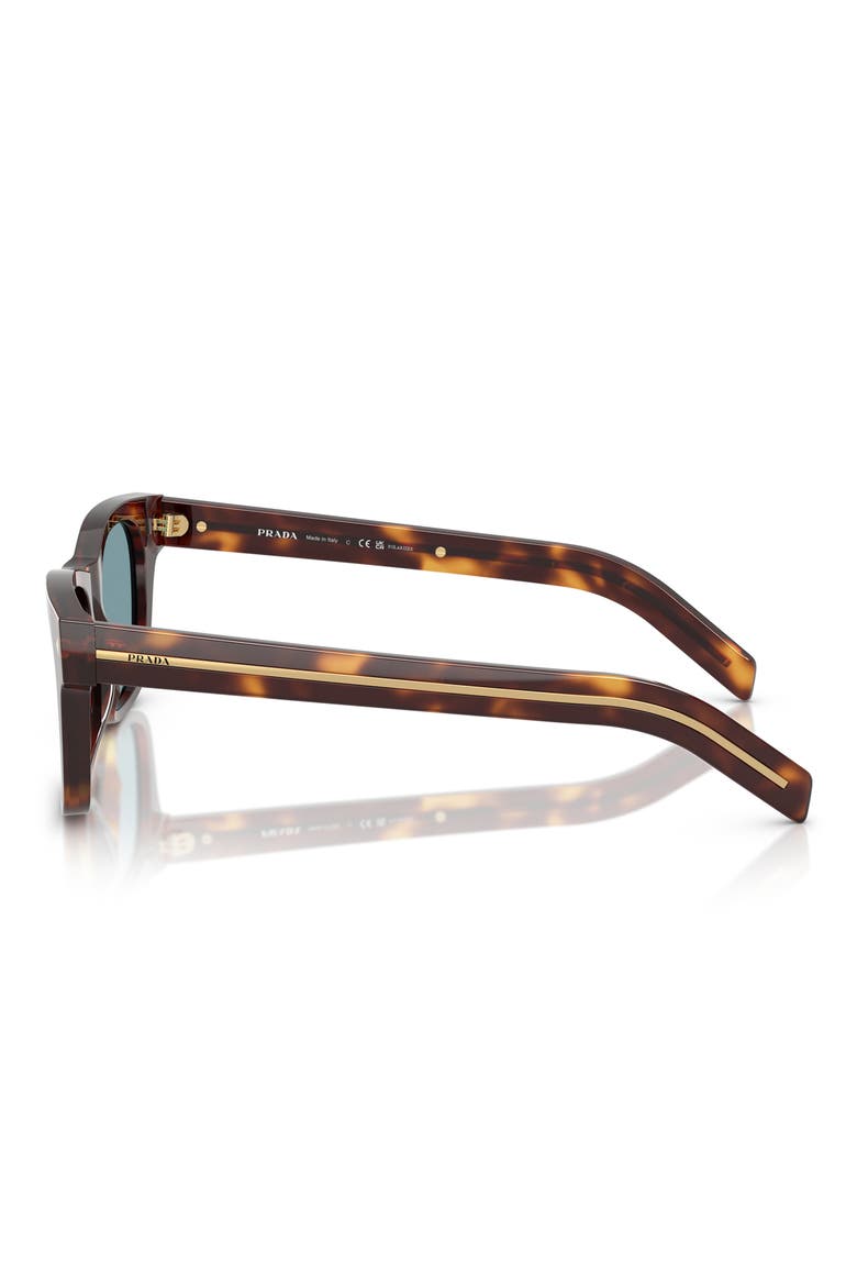 55mm Polarized Rectangular Sunglasses, Alternate, color, GREEN TORTOISE
