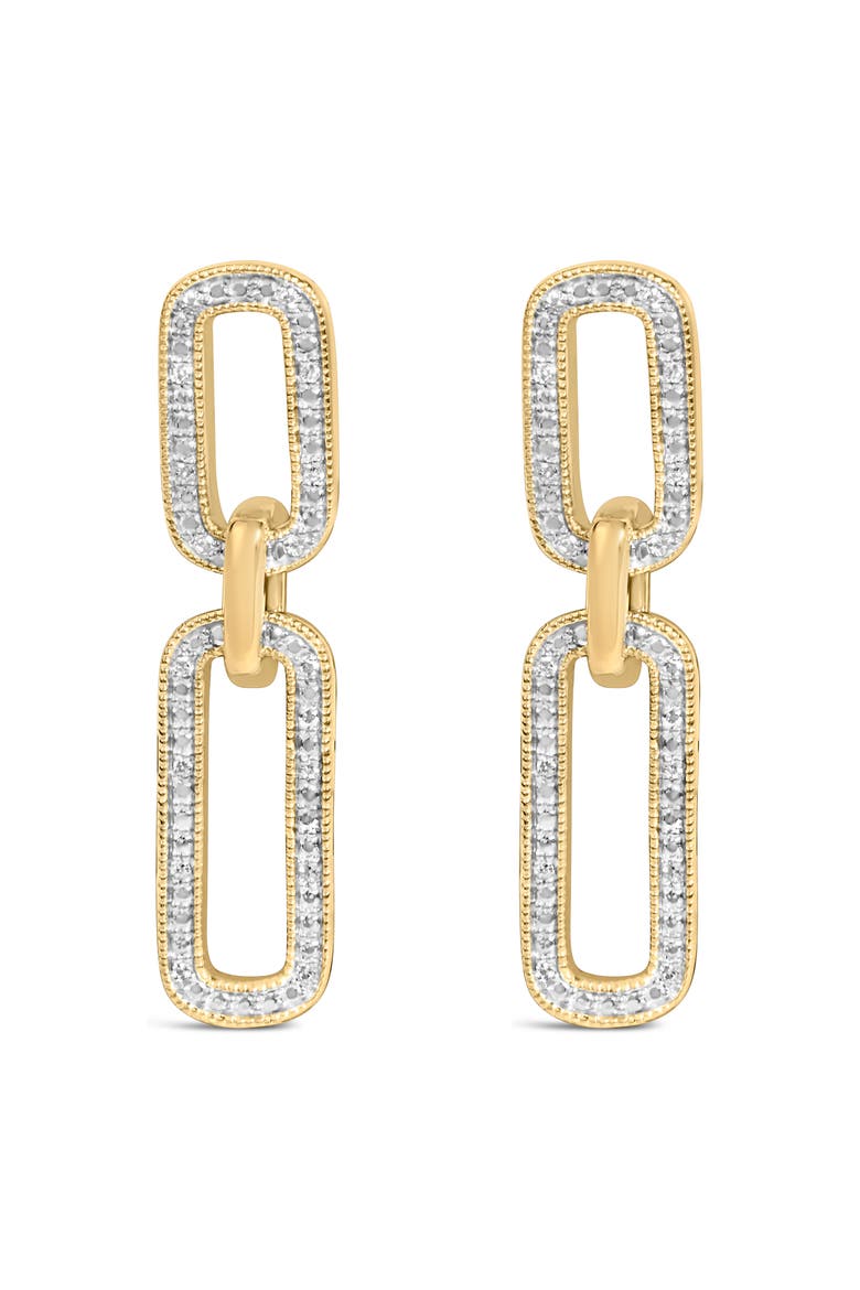 Gold Vermeil 1/10 Cttw Diamond Cttw Bold Paperclip Earring, Main, color, Silver