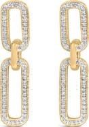 Haus of Brilliance Gold Vermeil 1/10 Cttw Diamond Cttw Bold Paperclip Earring
