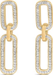 Haus of Brilliance Gold Vermeil 1/10 Cttw Diamond Cttw Bold Paperclip Earring