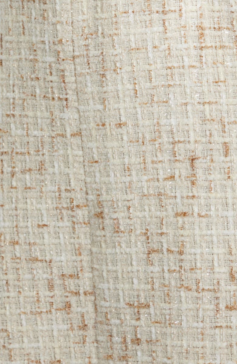 Anne Klein Rosette Belted Tweed Midi Dress, Alternate, color, 