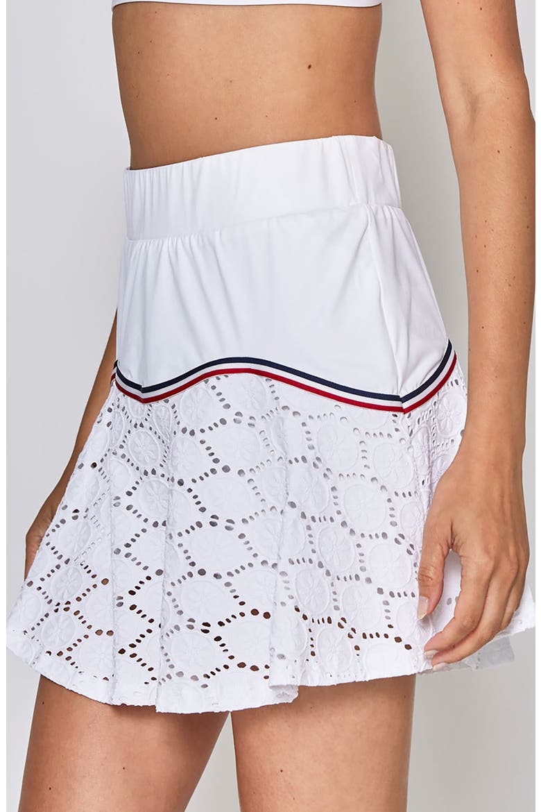 FLORAL TEAM SKORT, Alternate, color, WHITE W RED, WHITE, NAVY TRIM