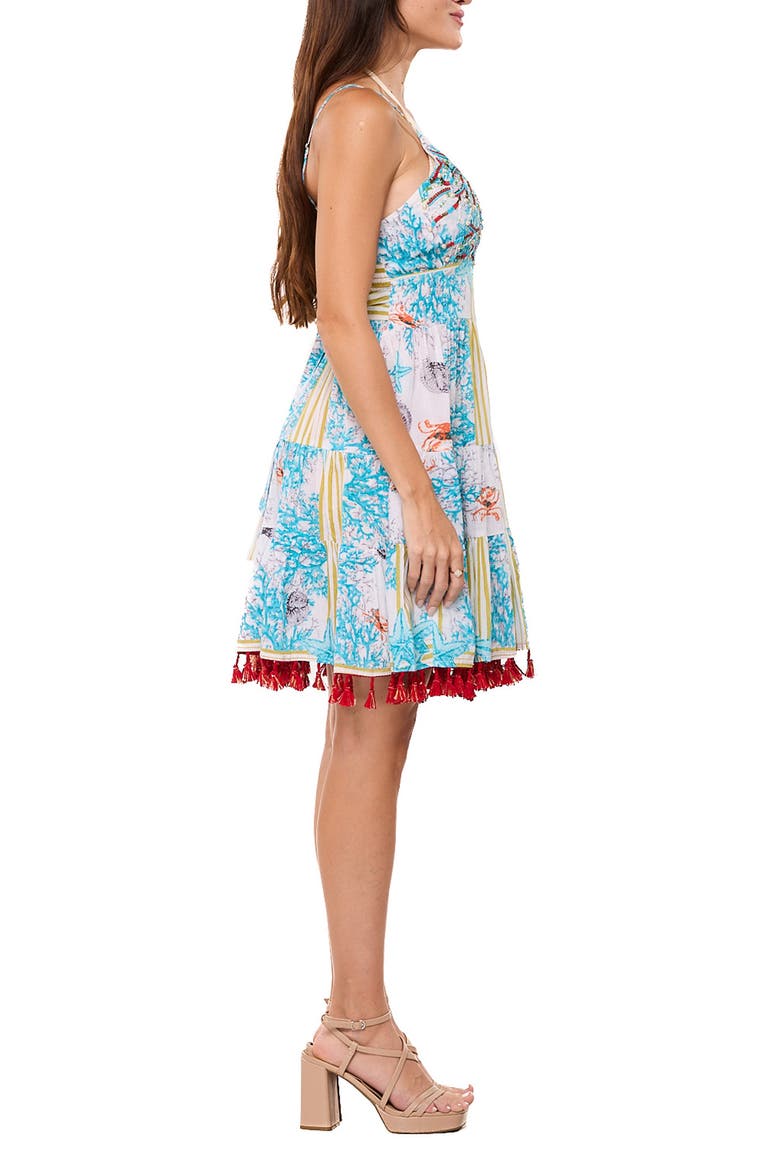 Pleat Tier Minidress, Alternate, color, LIGHT BLUE