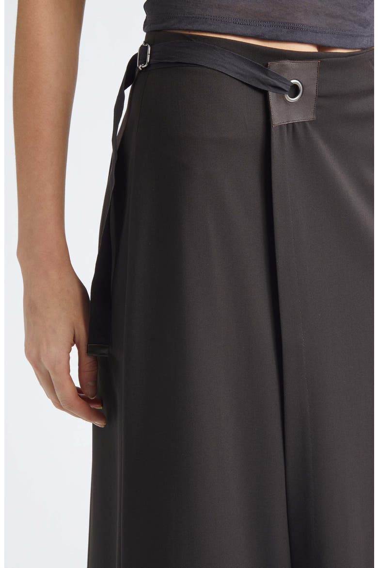 Blont Cool Suiting Wrap Skirt, Alternate, color, BROWN