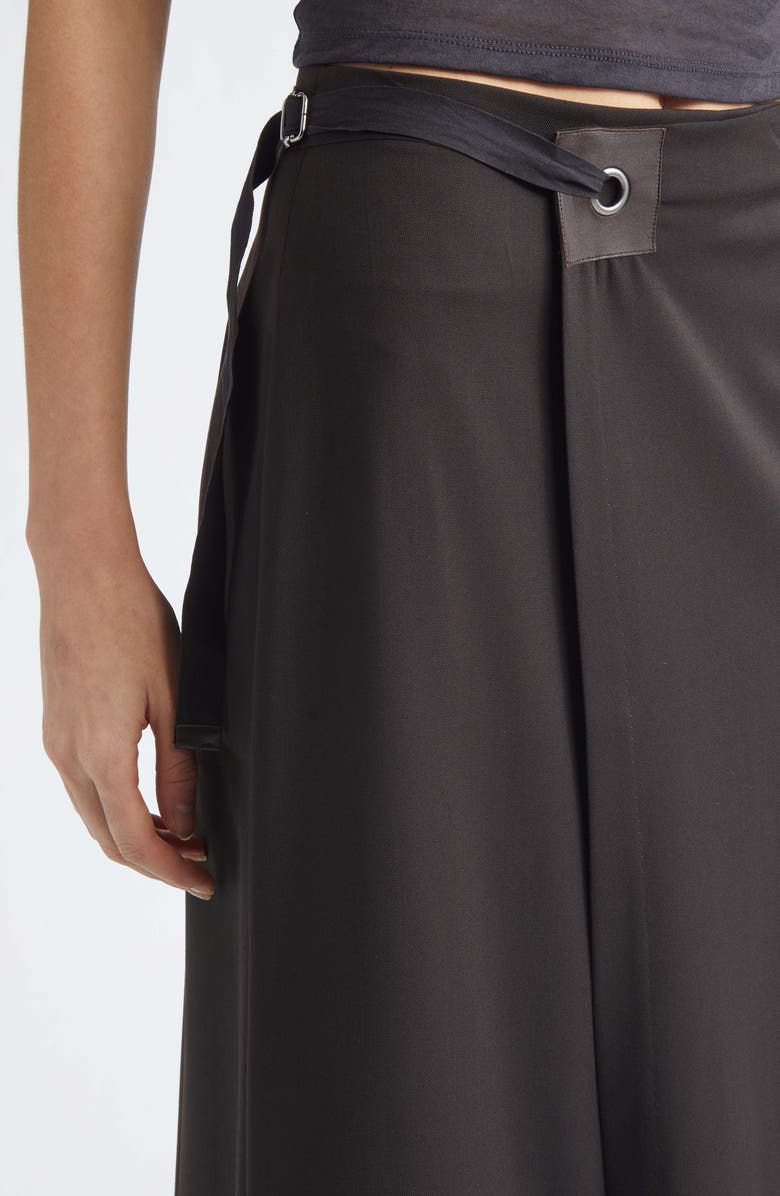 Paloma Wool Blont Cool Suiting Wrap Skirt, Alternate, color, Brown