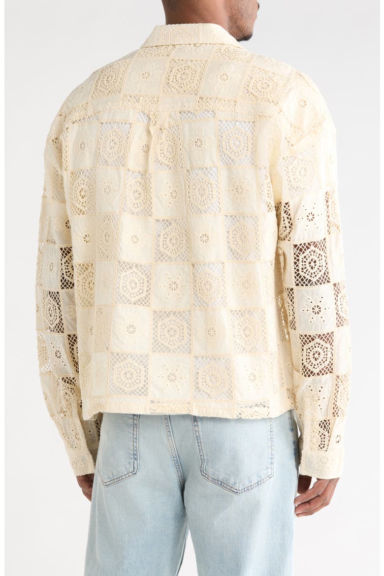 Crochet Lace Patchwork Jacket, Alternate, color, BONE