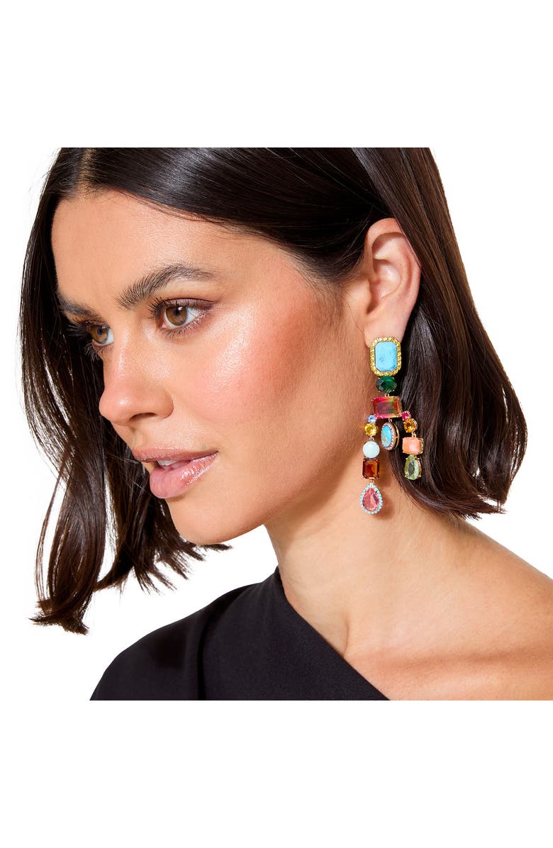 Kurt Geiger London Mixed Chandelier Drop Earrings, Alternate, color, Crystal Multi