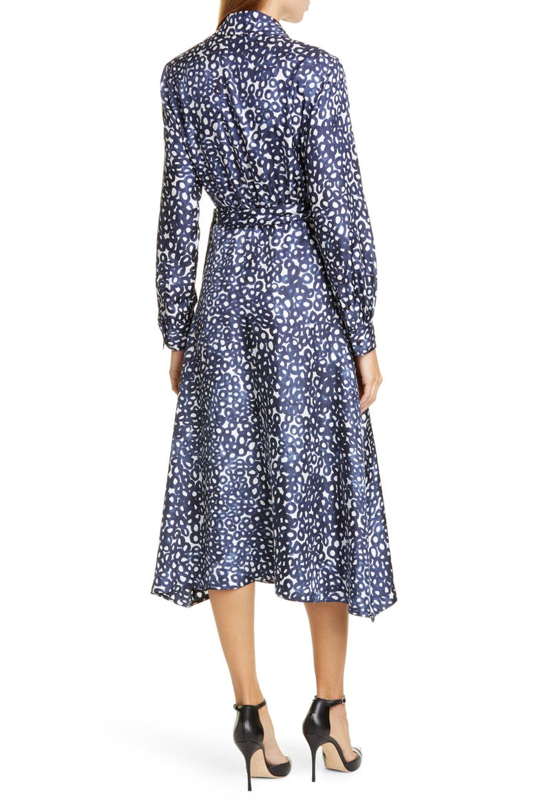 Ravel Silk Crêpe de Chine Long Sleeve Wrap Dress, Alternate, color, ULTRAMARINE