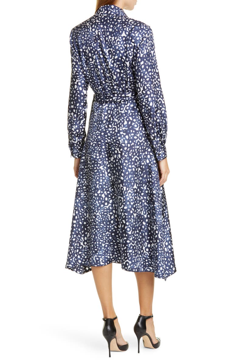 Max Mara Ravel Silk Crêpe de Chine Long Sleeve Wrap Dress, Alternate, color, 