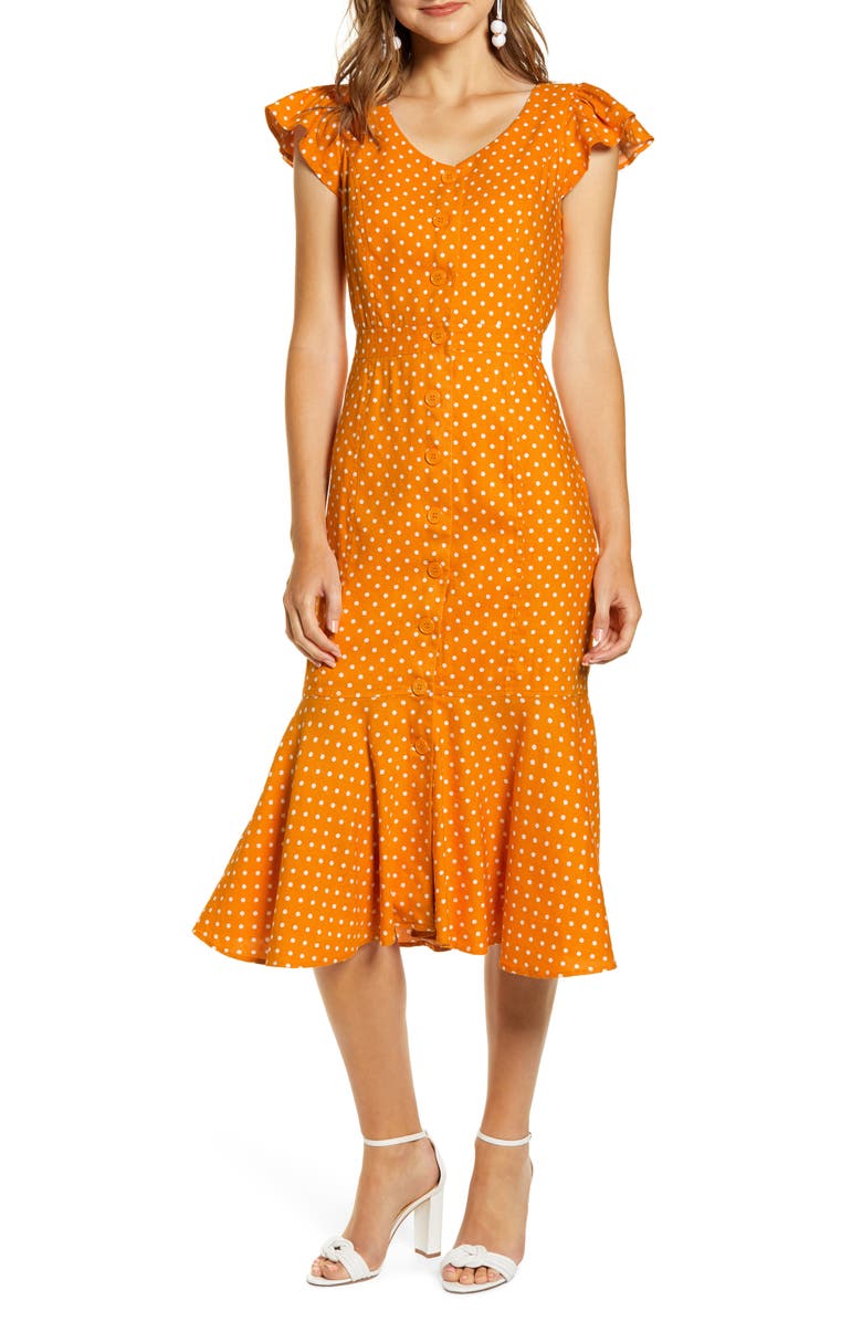 Rachel Parcell Button Down Midi Dress, Main, color, 