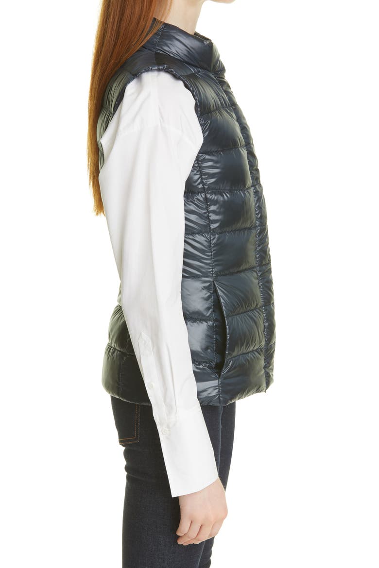 Short Quilted Down Vest, Alternate, color, BLUE