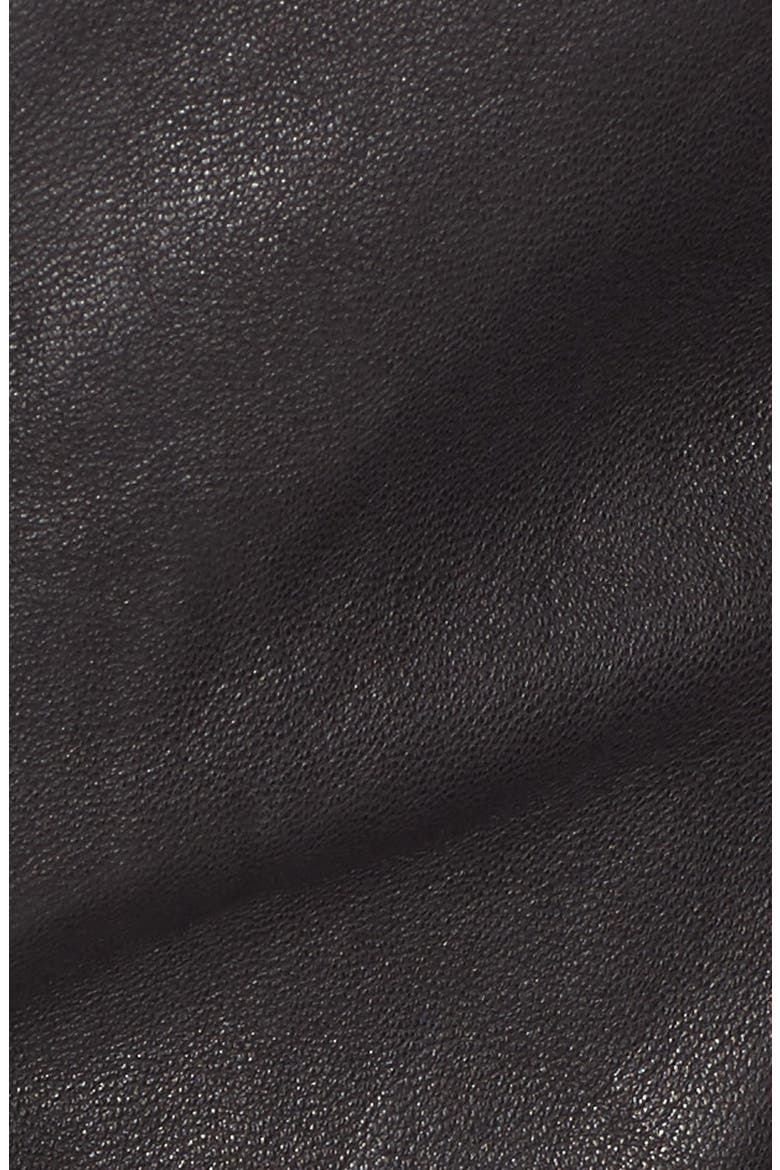 Miela-N Belted Leather Moto Jacket, Alternate, color, BLACK