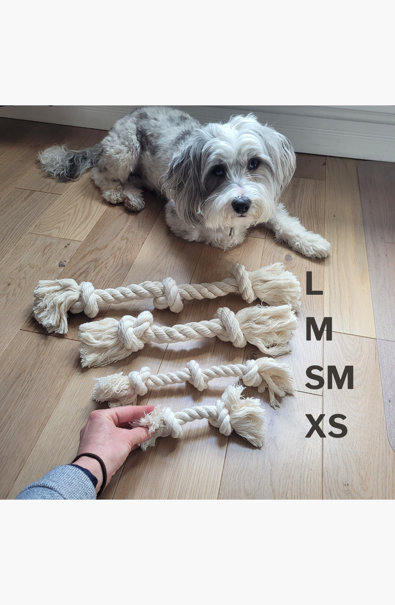 The Kind Pet 100% Organic Cotton Rope Dog Toy, Alternate, color, 5/8" X 7" / 2 Knots