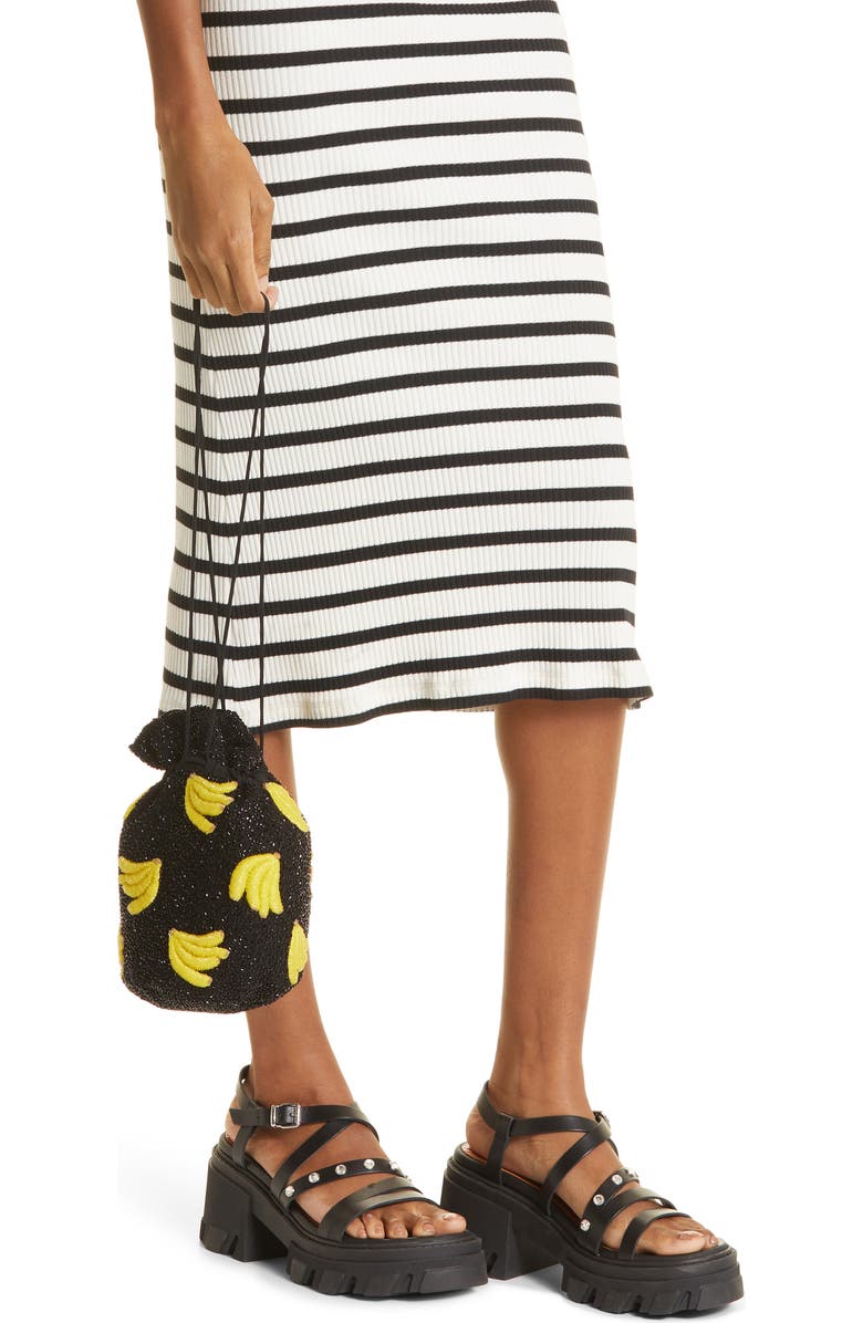 Ganni Beaded Bucket Bag, Alternate, color,