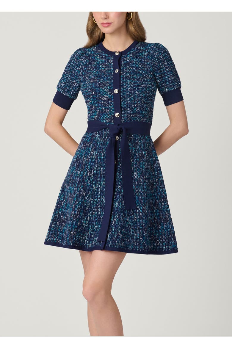 Harriet Melange Knit Dress, Main, color, Blue Melange