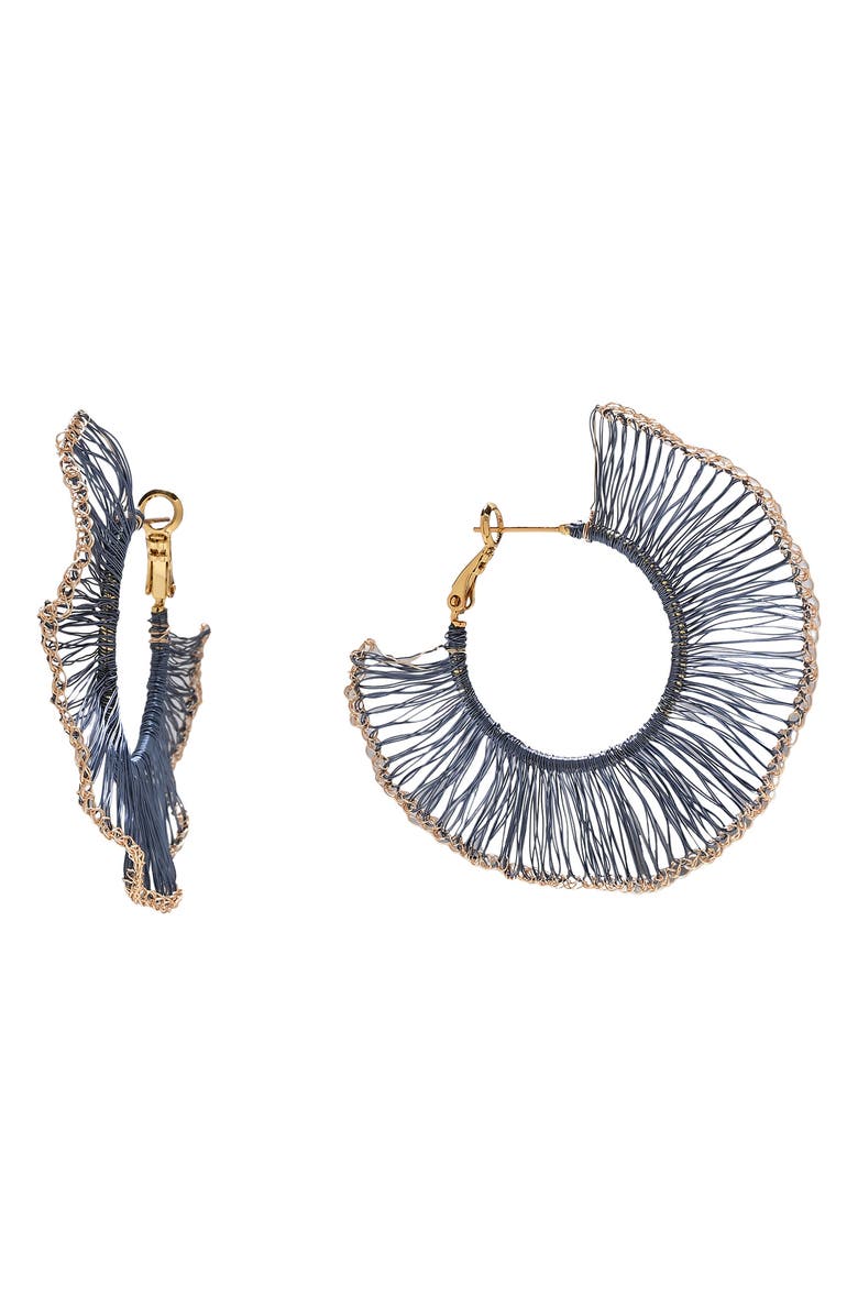 EYE CANDY LOS ANGELES Nikolina Statement Hoop Earrings, Main, color, Gold