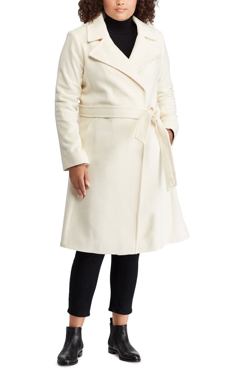 Lauren Ralph Lauren Wool Blend Wrap Coat, Alternate, color, 