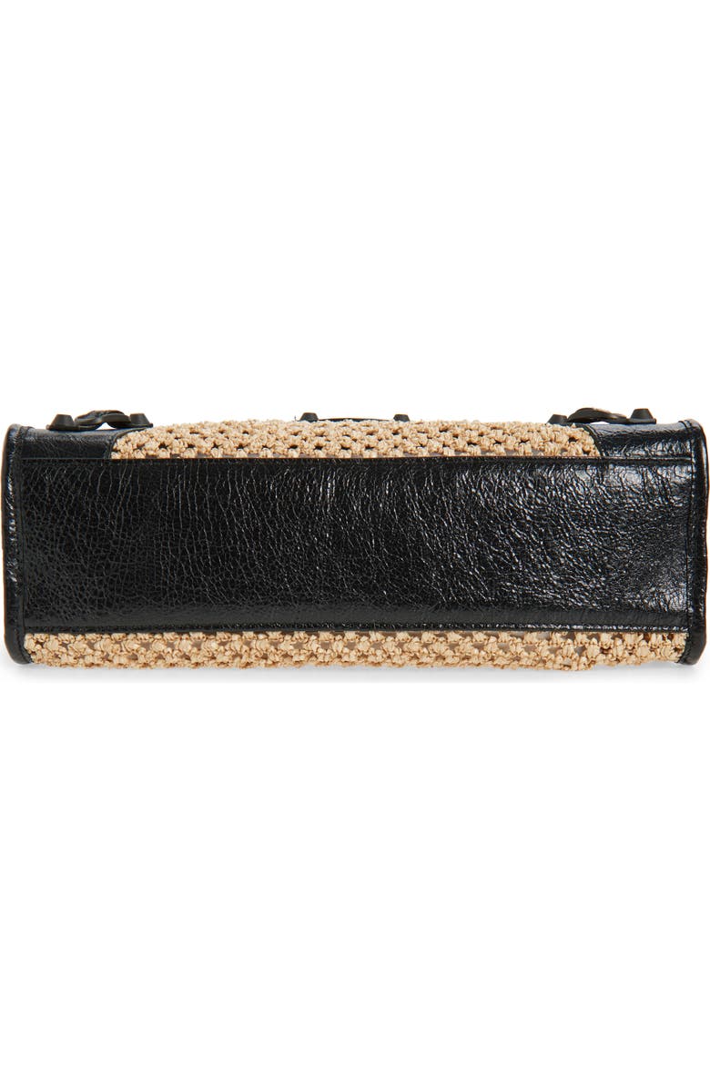 Balenciaga Small Le City Raffia Bag, Alternate, color, Natural/ Black