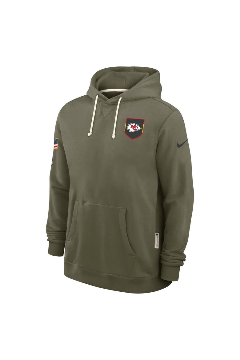 Men's Nike Olive Kansas City Chiefs 2025 Salute to Service Sideline Standard Issue Dri-FIT Hoodie, Alternate, color, Olive