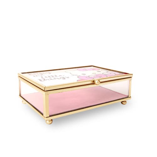 Hello Kitty "enjoy The Little Things" Glass Box In Pink