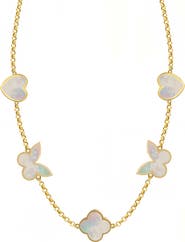 GABI RIELLE Sweet Lucky Mother-of-Pearl Station Necklace