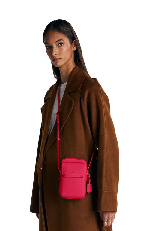 Maison De Sabre Maison De Sabré Leather Zip Phone Pouch In Shibuya Fuchsia