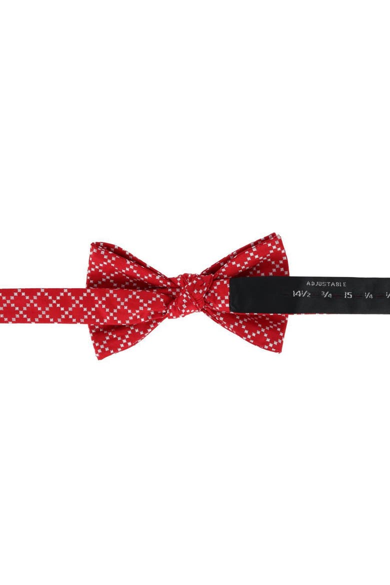Rowan Geometric Pattern Silk Bow Tie, Alternate, color, Red