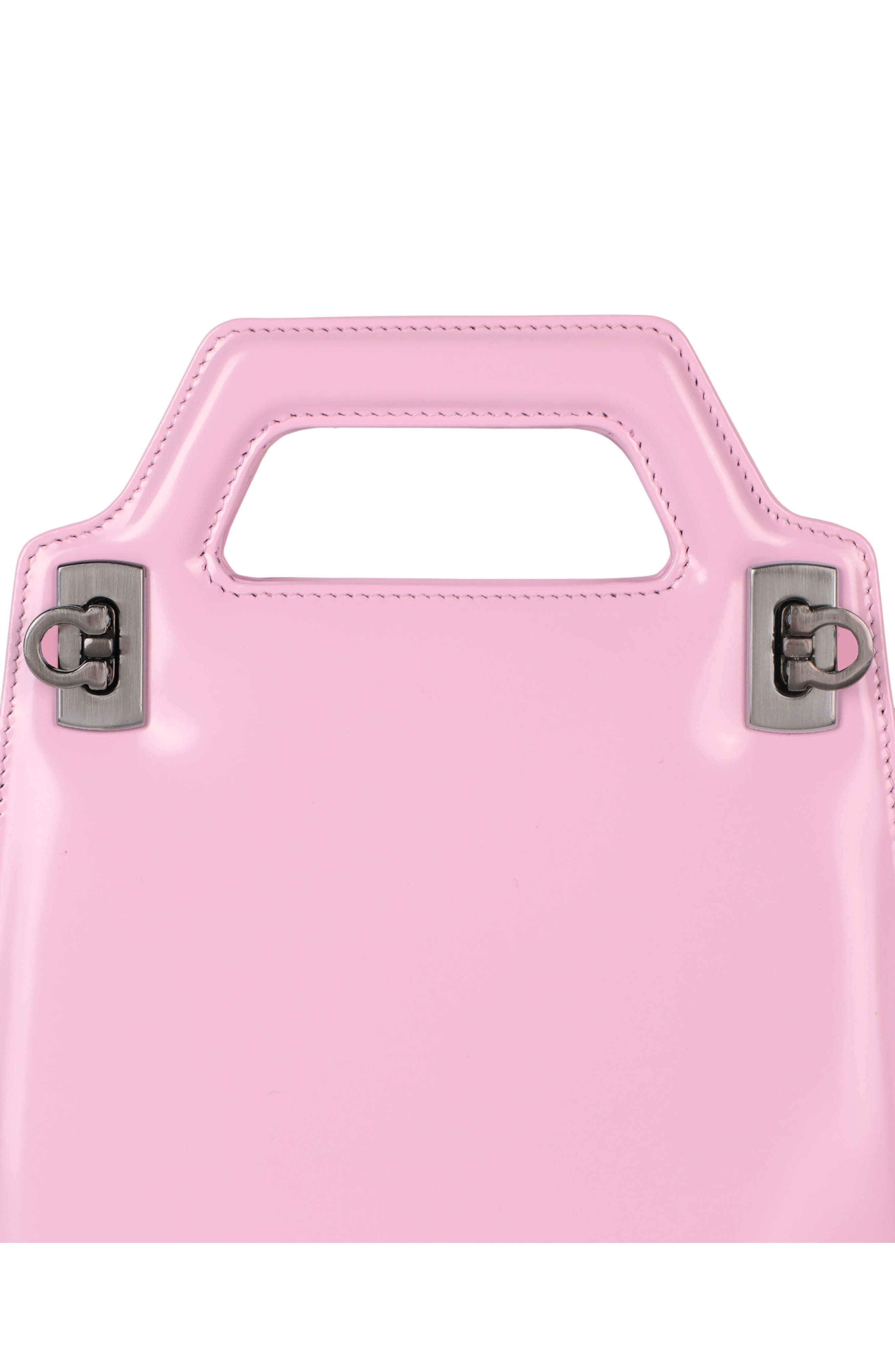 FERRAGAMO Gancio Leather Crossbody Bag, Alternate, color, Pink