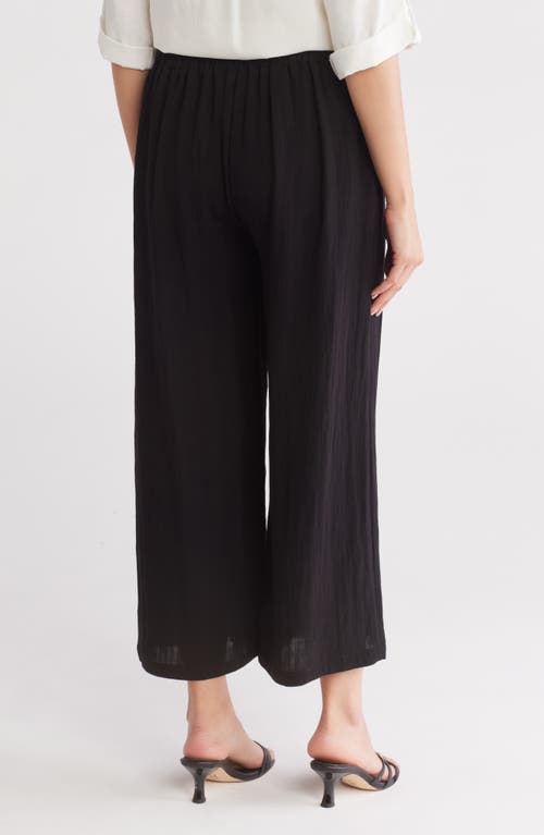 Gemma + Jane Solid Wide Leg Pull-on Pants In Black