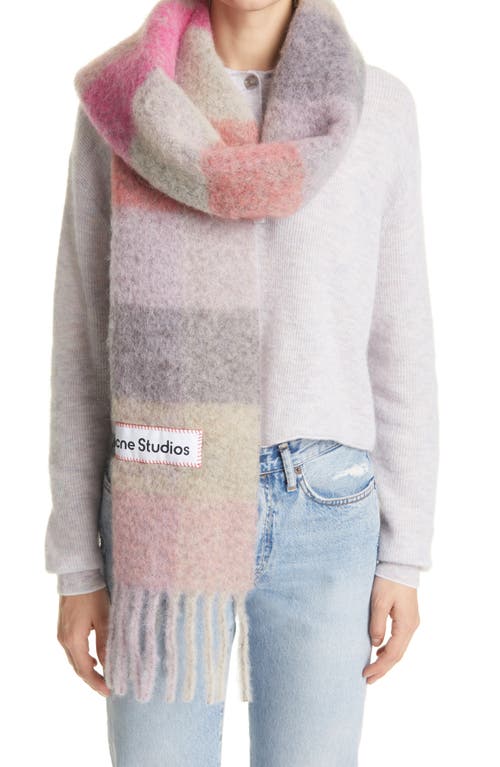 Acne Studios Vally Plaid Alpaca, Wool & Mohair Blend Scarf In Multi