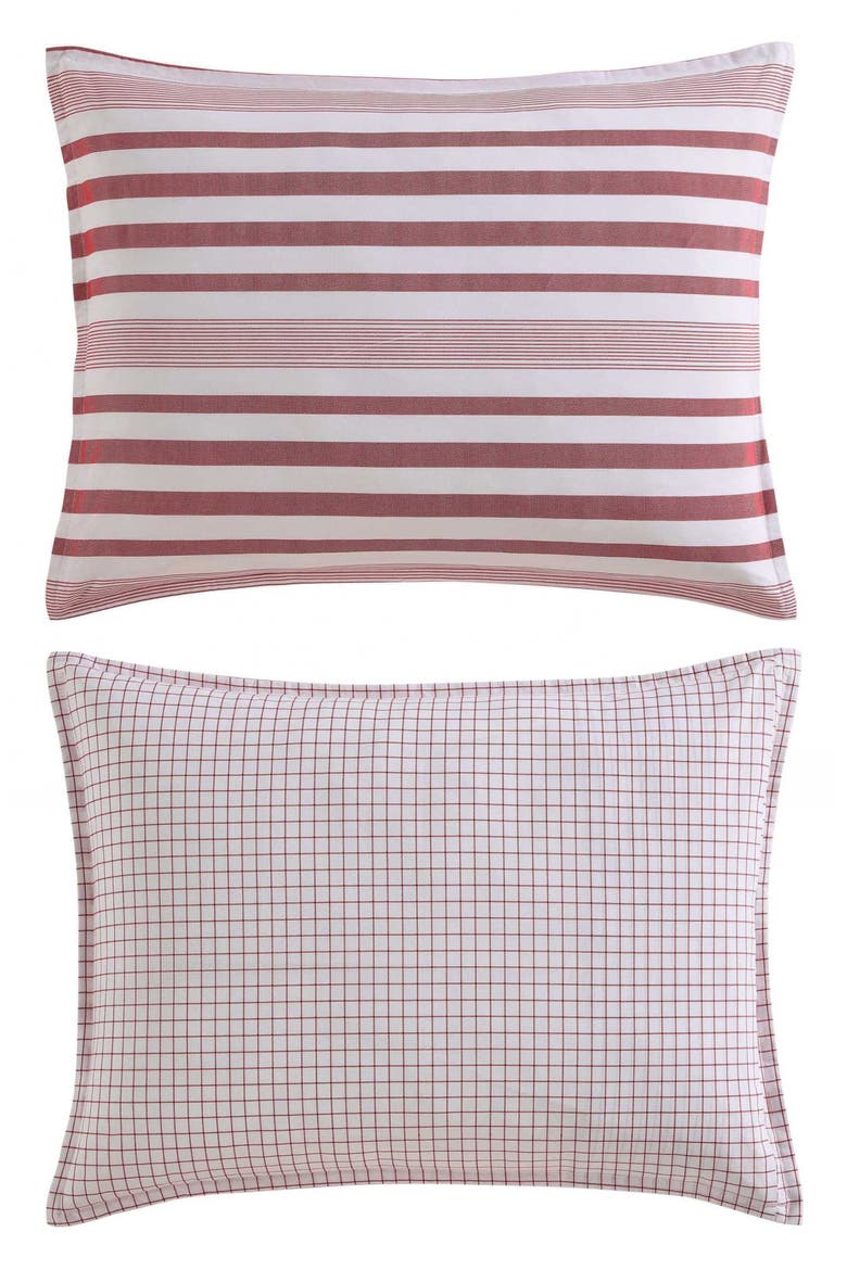 Mandalay Beach Stripe Comforter & Shams Set, Alternate, color, IVORY/ WHITE/ RED