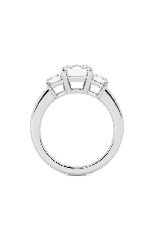 Everyday By Hautecarat Emerald-cut Lab Grown Diamond 3-stone Engagement Ring In 14k White Gold