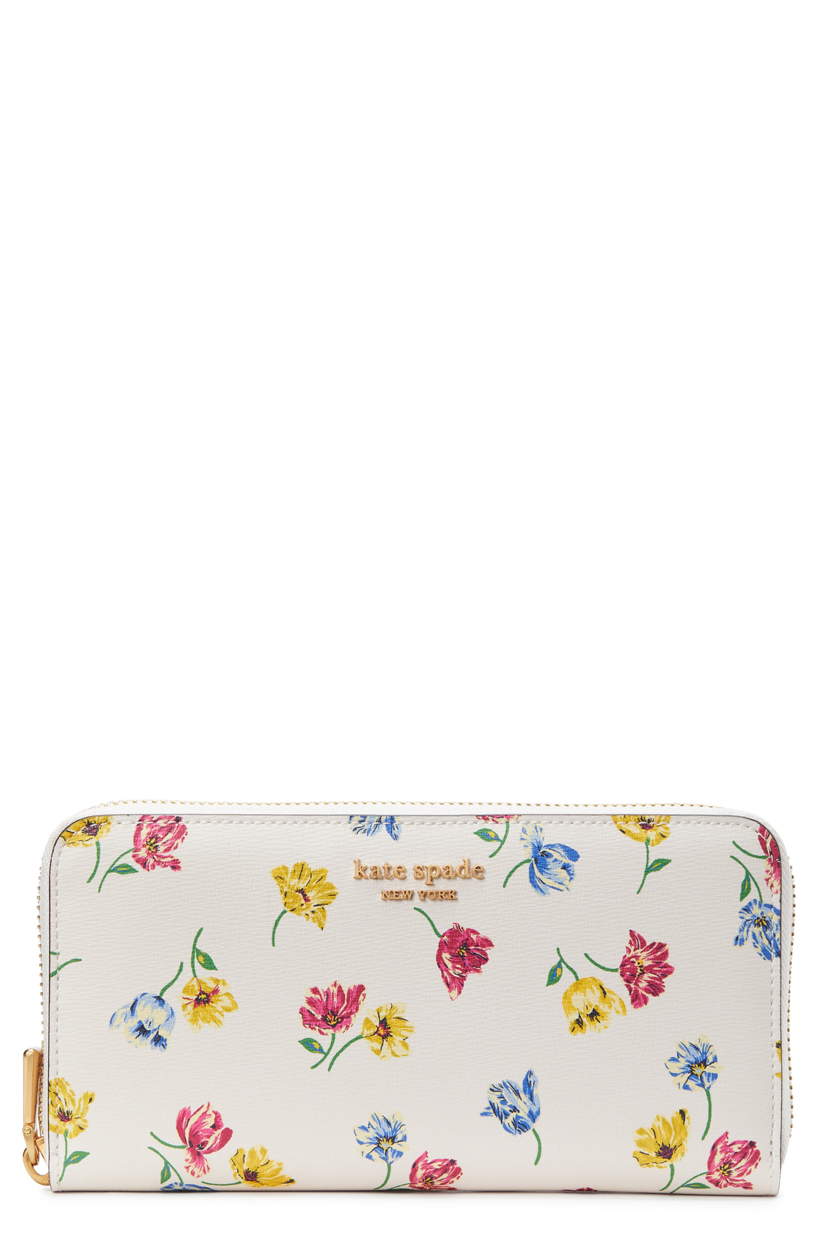 Kate Spade New York morgan tulip toss print soft leather wallet (Women ...