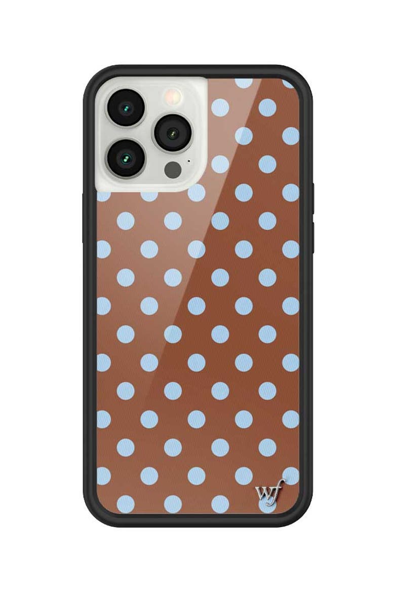 Polka Dot | Brown and Blue iPhone Case, Alternate, color, Brown